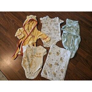 Winnie The Pooh Bundle Baby, Vintage Blanket, Robe, Clothes, Bodysuit, Swaddle